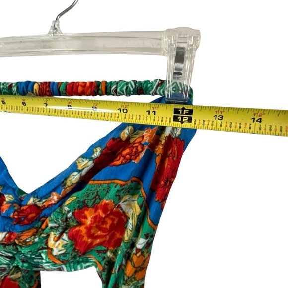 Free People Bali Birds of Paradise Floral Flowy Strapless Wide Leg Jumpsuit SZ S - Picture 12 of 15